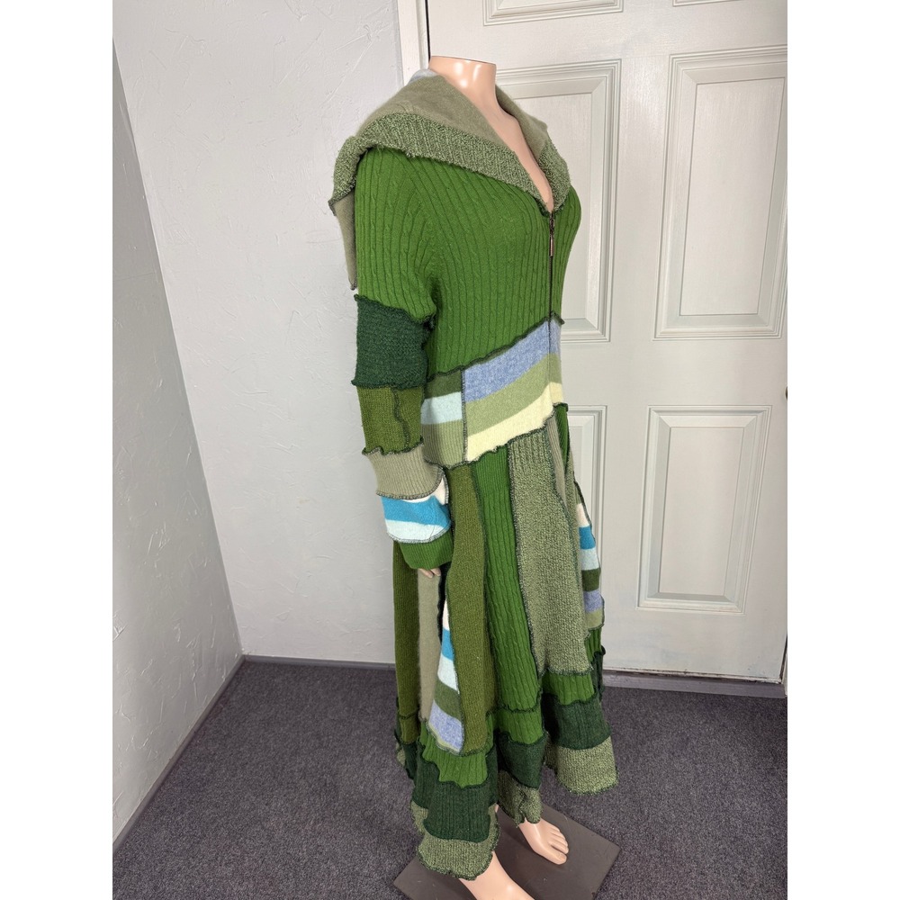 Hag Rags Women's Sweater One size Cardigan Zip Cloak Hippie Cashmere Patchwork - Picture 7 of 9